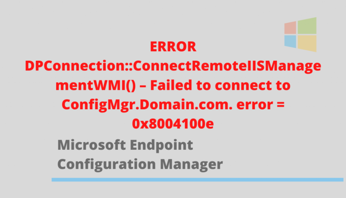 ERROR DPConnection error 0x8004100e